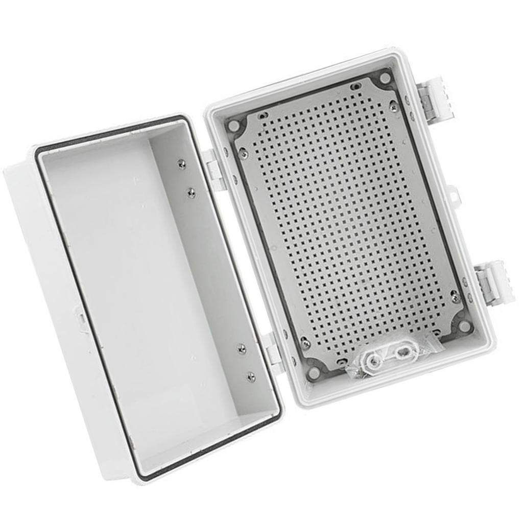 Waterproof Electrical Junction Box Plastic Project Box Enclosure Electronic Instrument Hinge Case with Mounting Plate
