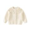 DAVE & BELLA Girls' Round Neck Knit Cardigan