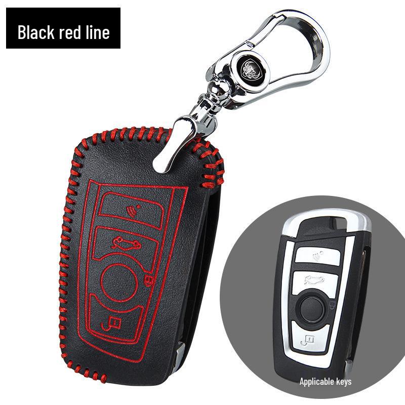 Hand-Stitched Leather Car Key Pouch and Remote Cover