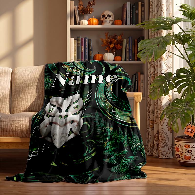 New Zealand Paua Custom Flannel Blankets Soft Warm Cozy Throws for Home Decor Holiday Gifts