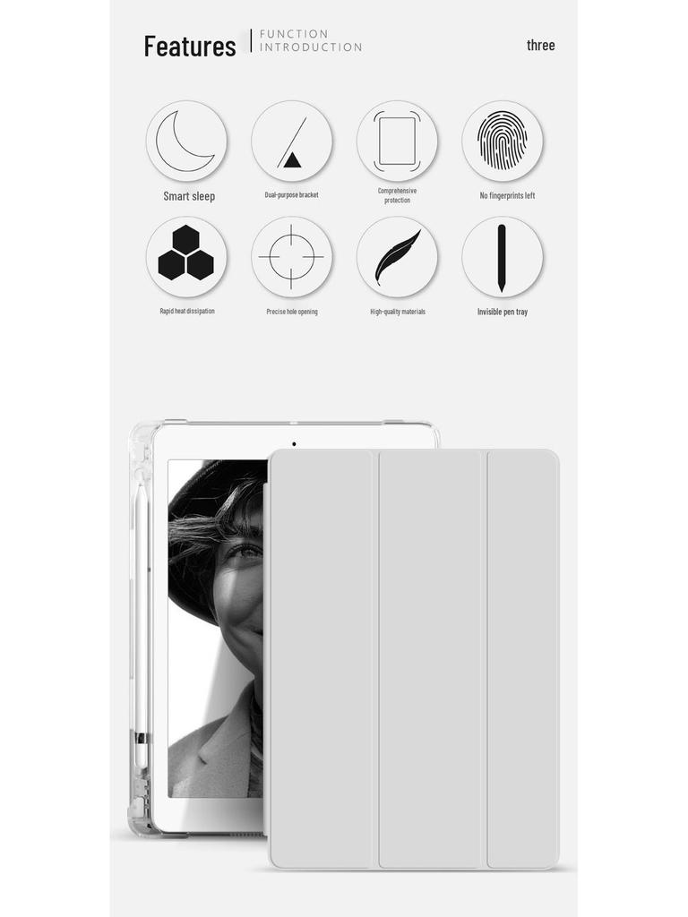 Funda para iPad de 10,2 pulgadas Air 4/5: Funda de cuero a prueba de caídas con ranura para bolígrafo para Pro 11 y Mini 6