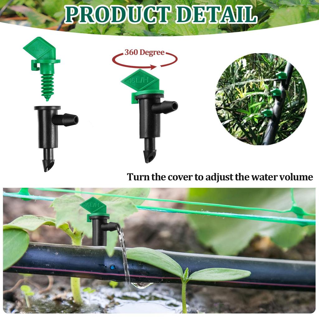 30 Pieces 16L Irrigation Drip Emitter Garden Flag Irrigation Dripper, Trees and Shrubs.