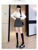 Gray Woolen Sequined Skirt: Women's Autumn/Winter 2025 French-Style High-End Heavy Work Short Skirt