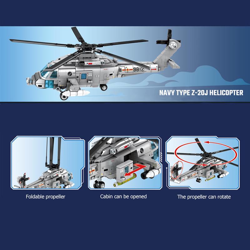 Non-Toxic Sembo Carrier Based Fighter Assemblage Building Blocks Kits Moc Military Aircraft Helicopter Model Bricks Kids Toys Children Gifts