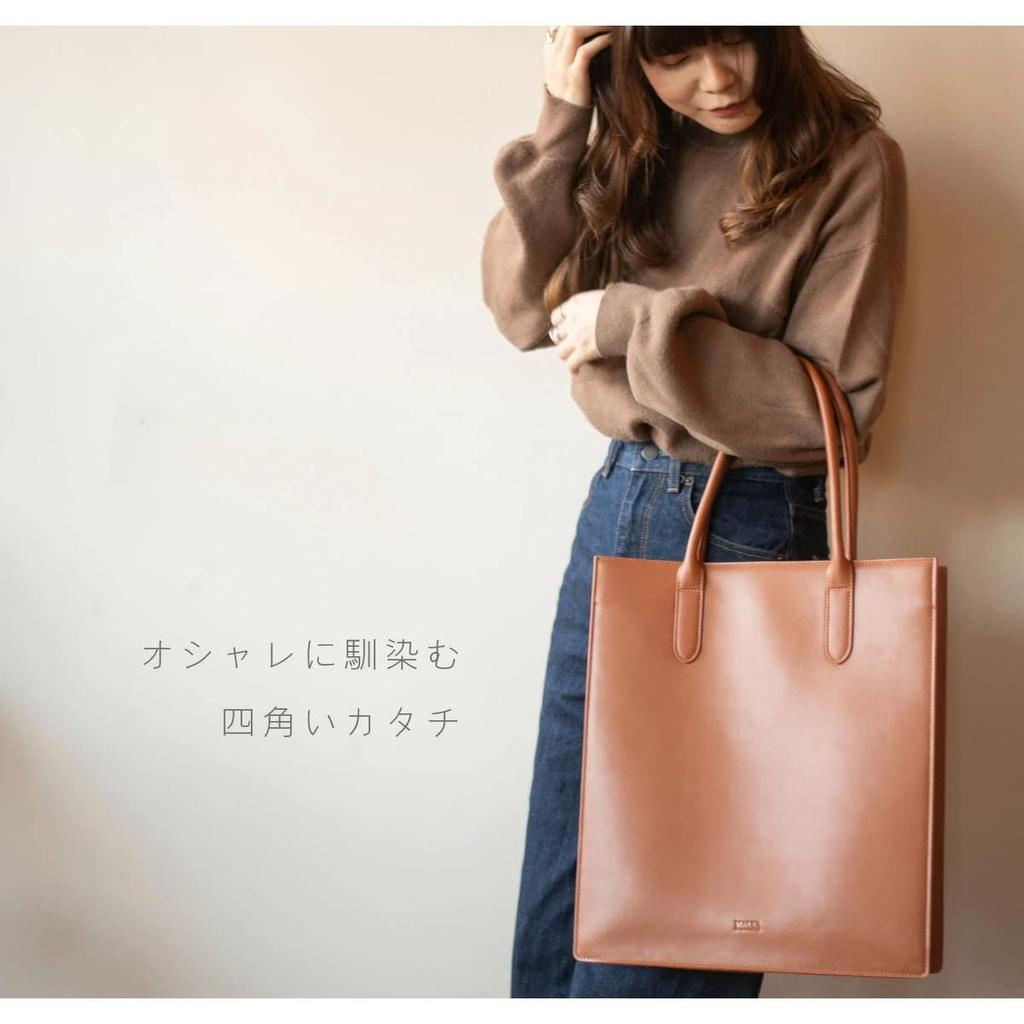 MALTA Tote A4 Stands Cowhide Leather PU Large and Moss Green Bag, Vertical, Size, Alone, Handles, Body, Leather, Water-Repellent, Capacity, Men's