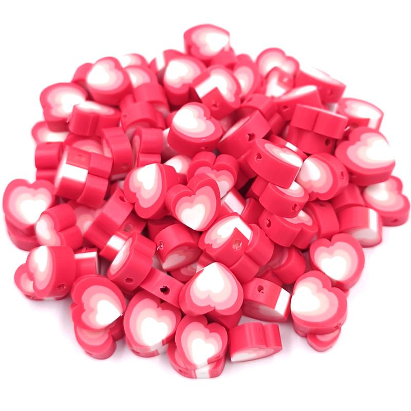 Lose Perlen, weiche Keramik, Herz-/Fünfeck-/Augenperlen, 10 Stück, Schmuckherstellung für Halsketten, Perlen zum Selbermachen, Perlenmaterial, Armbänder