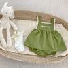 Kayoudou Girls' Fresh Lace Sleeveless Top & Suspender Shorts Set