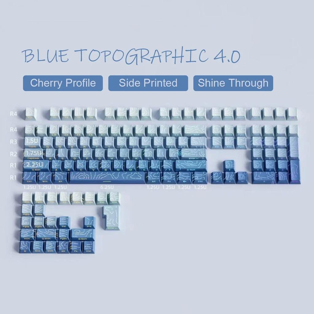 Xiaomi 2026 Line Gradient Side Shine Through Keycaps Cherry Profile PBT Custom Keycaps for 60% 65% 75% 96% 98% 100% Mechanical Keyboard