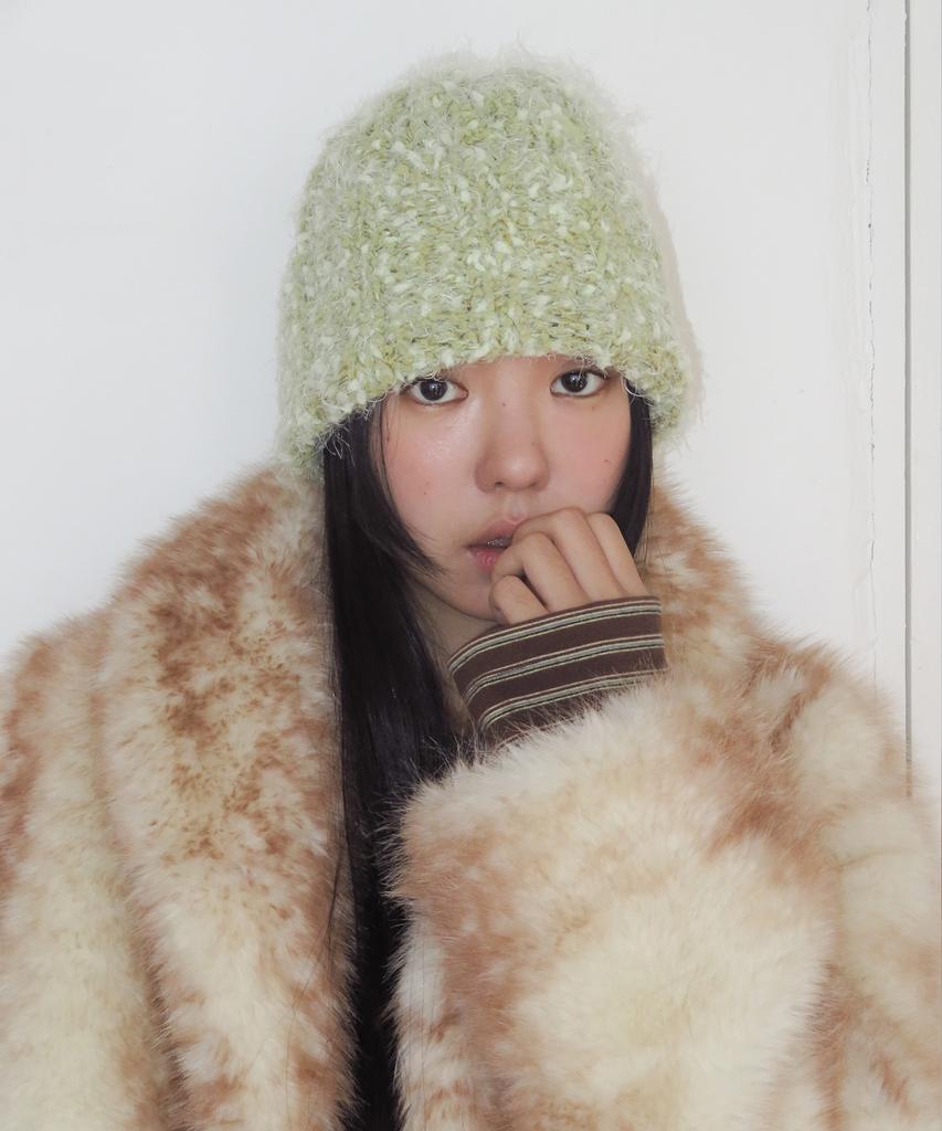 FUNFROMFUN Popcorn Knit Beanie, Moss Green