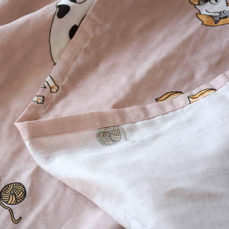 Long Pure Cotton Gauze Bathrobe - Absorbent Spring/Summer Nightgown for Couples