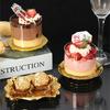 Golden Tray Jewelry Display Plate Kichen Food Fruit Round Stroage Organizers