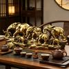 Resin Elephant Family Statues Elephant Herds With Babies Frgurines Sculpture Desktop Decoration Ornament Home Decors
