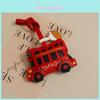 London Bus Leather Keychain With Car Cartoon Pendant For Vintage Bag Decor
