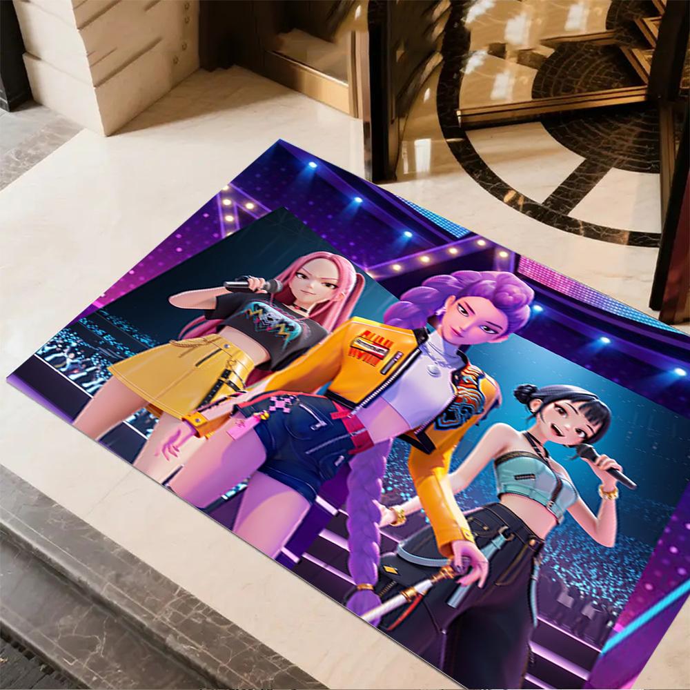 K-pop Fashion Fusion Floor Rug Office Rug Perfect for Dining Room Study room Balcony Living Rooms Anti-slip Rug Anime Office Decor Best for Christmas