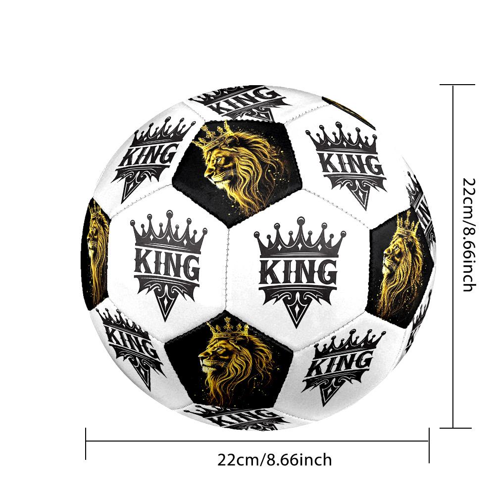 1PC Royal Emblem Golden Lion Soccer Ball Size 5 Football Machine Sewn Indoor/Outdoor Universal Football S24