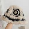 Plush Bucket Hat Cute Female Hats Portable Winter Knitted Hat  Autumn/Winter
