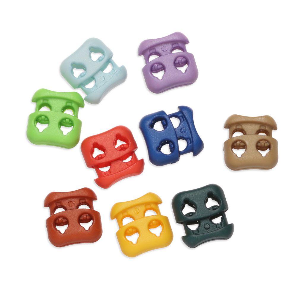 Double Hole Sportswear Accessories Bean Toggle Clip Apparel Shoelace Buckle Stopper Cord Lock