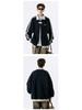 American Three-Stripes Unisex Heavyweight Baseball Jacket - Trendy Autumn/Winter Striped Patchwork Outerwear for Teens