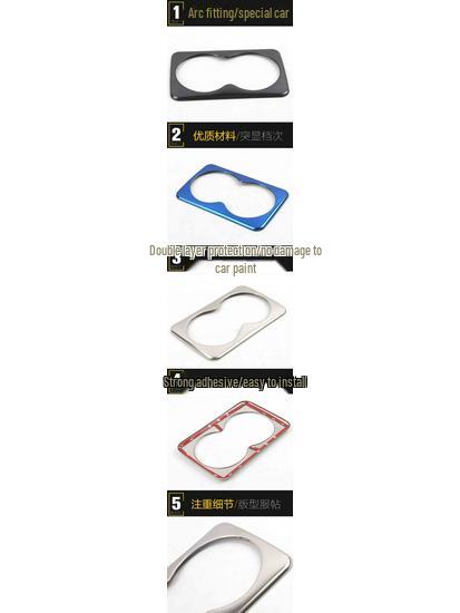 MG6 Rear Cup Holder Bright Ring: Stainless Steel Third Row Armrest Box Decorative Sticker for Car Accessories