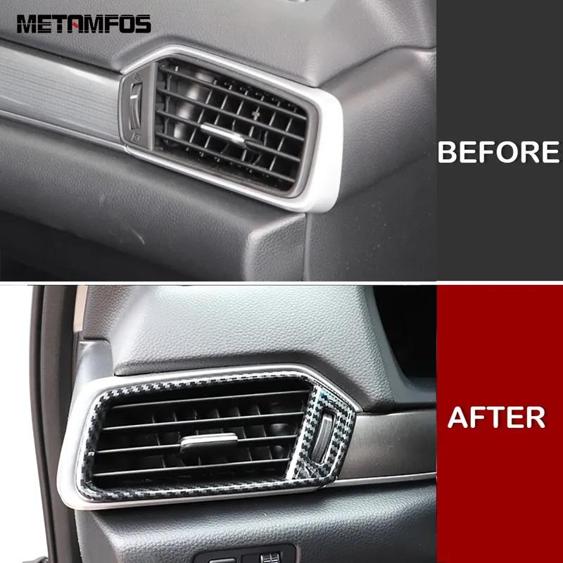 Front Air Condition Vent Outlet Cover Molding Trim For Honda Accord 2018     Carbon Fiber Interior Accessories