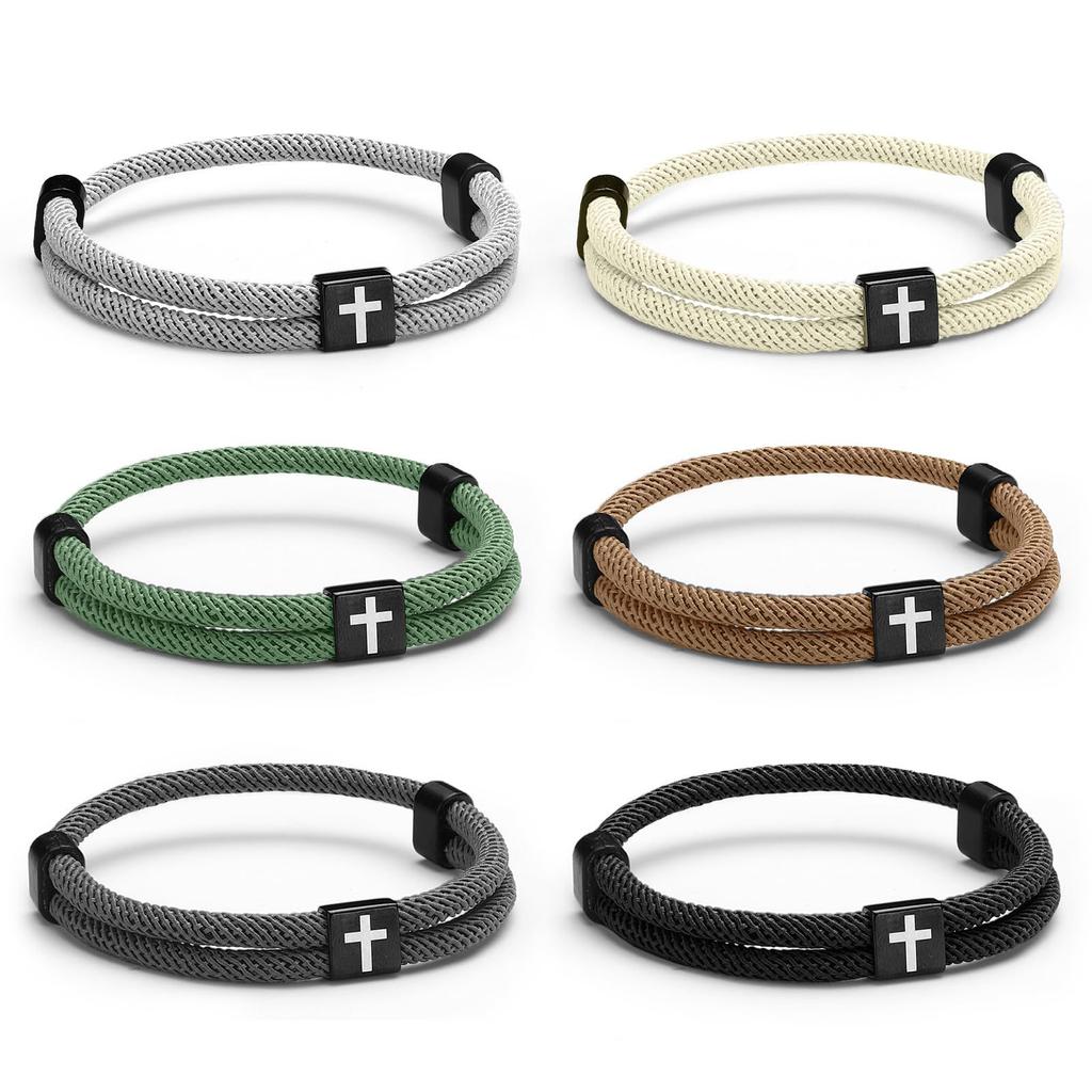 1 Stück/Set Verstellbares Faith Fashion Kreuz Handgewebtes Armband für Männer Frauen Gibt Ihnen Selbstvertrauen Kommunion Ostergeschenk