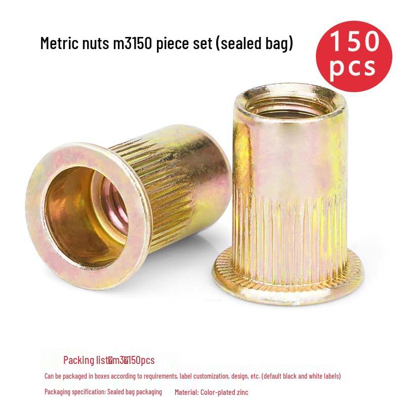 150-Piece Rivet Nut Set: Galvanized, Inch & Metric