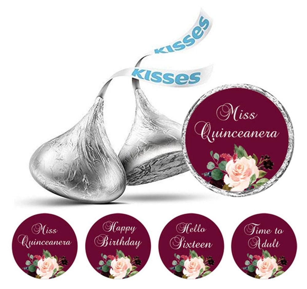 Darling Souvenir Floral Quinceanera Stickers Chocolate Candy Labels 190 Pcs DIY