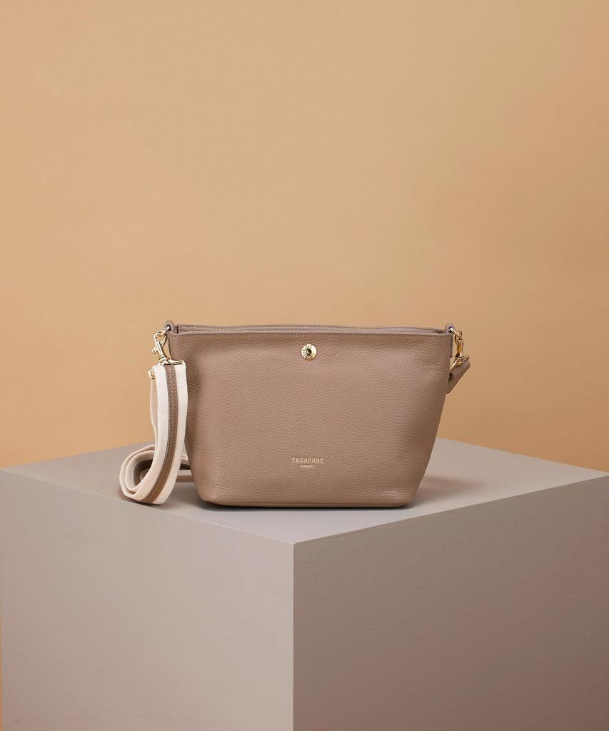 [TREASURE TOPKAPI] Soft Shrink Tape Combination Leather Mini Shoulder Bag