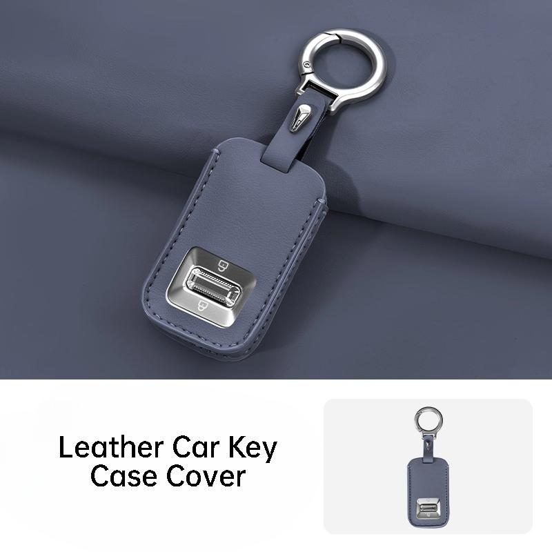 Leather Car Key Case Cover For Zeekr 9X Key Fob Cover Protective Shell Key Buckle Interior Decoration Accessories