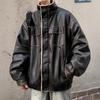 Unisex Retro Lambswool Leather Jacket - Trendy Autumn/Winter Workwear