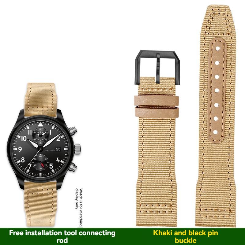 Voor IWC pilot Mark XVIII Spitfire Portugal serie outdoor sporten nylon canvas horlogeband voor heren 20 21 22MM