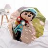 1pc Crayon Shin-chan Scooter Ride Automatic Open/close Folding Portable Cute Umbrella  with 8-Rib Structure for Women/Men, All-Season Use  a0901106