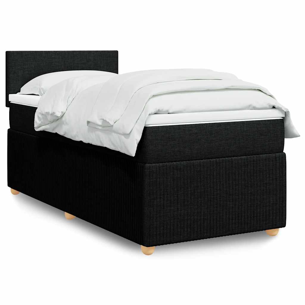 Vidaxl Letto Continentale Con Materasso, Nero, Tessuto, 90X200 Cm