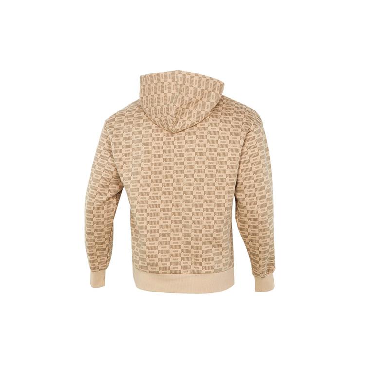 PUMA Luxe Aop Sweatshirts Men's Khaki Hooded Moderate Regular 534409-20