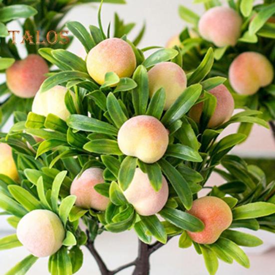 Elens Store 1Pc Artificial Flower Peach Tree Bonsai Home Office Garden Desktop Party Decor