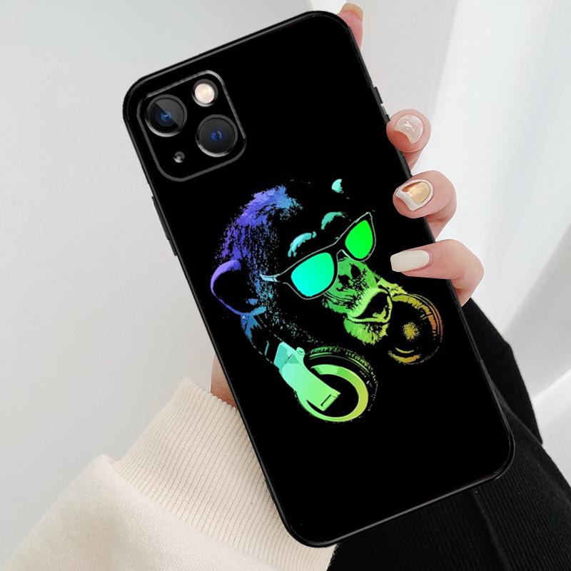 Cartoon Monkey Phone Case For iPhone 17 Pro Max 16 15 14 11 12 13 Pro Max mini 15 16 Plus 16e 17 Air Cover