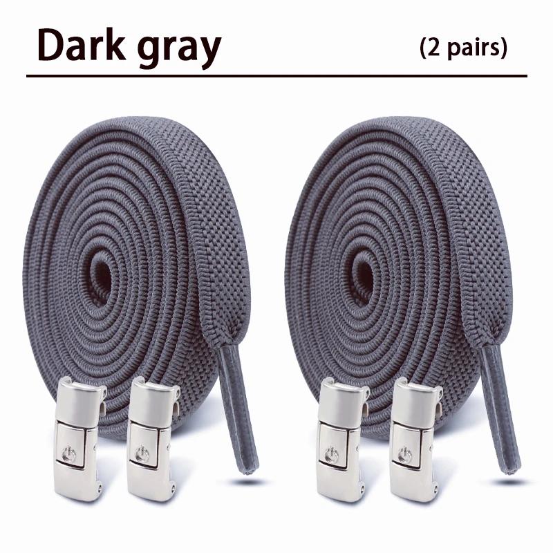 1/2Pair 8MM Flat No Tie Shoelaces Elastic Shoelace Metal Buckle Shoelaces Without Ties Sneakers Children Laces Shoe Accessories