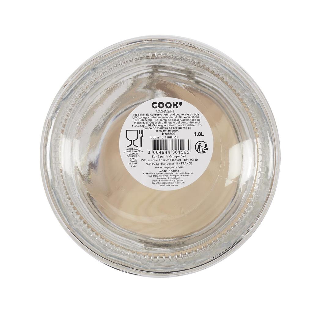Storage Jar With Bamboo Lid 2.7L