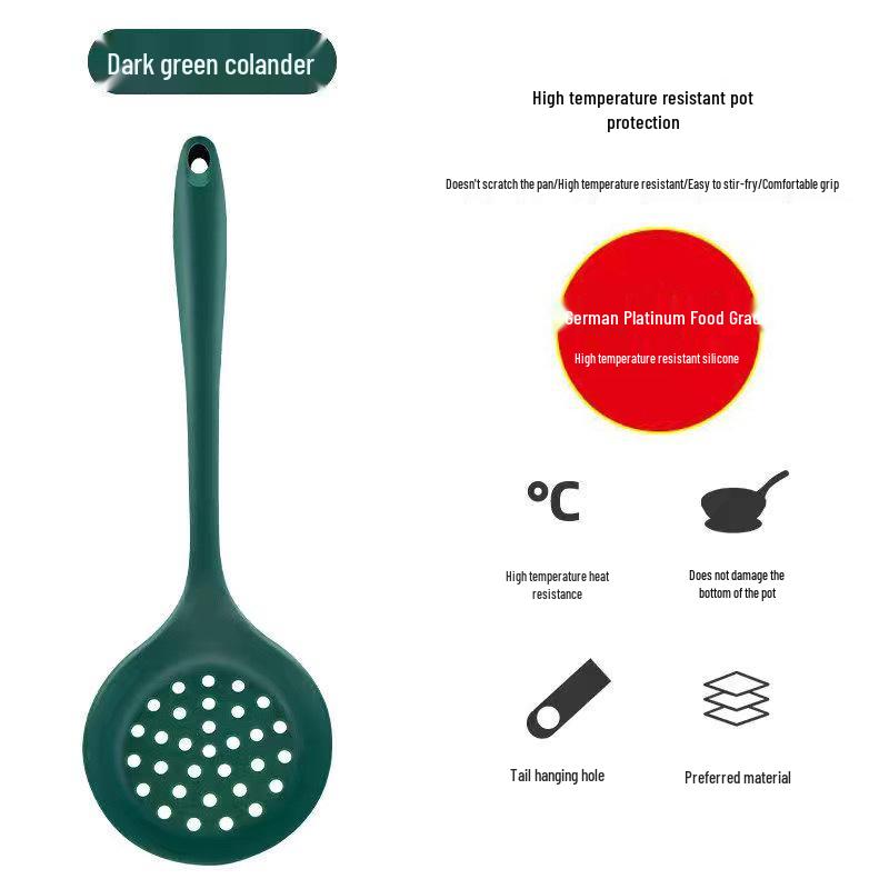 High-Temperature Resistant Silicone Spatula and Ladle Set - Anti-Scald, Slotted Design for Cooking