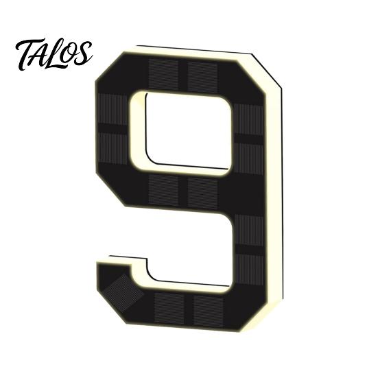 Weather Resistant House Sign Solar LED Number for Outside, 4.7" 6.7" Light Up Number, Modern Waterproof Address Outdoor Home Identification Plate Auto