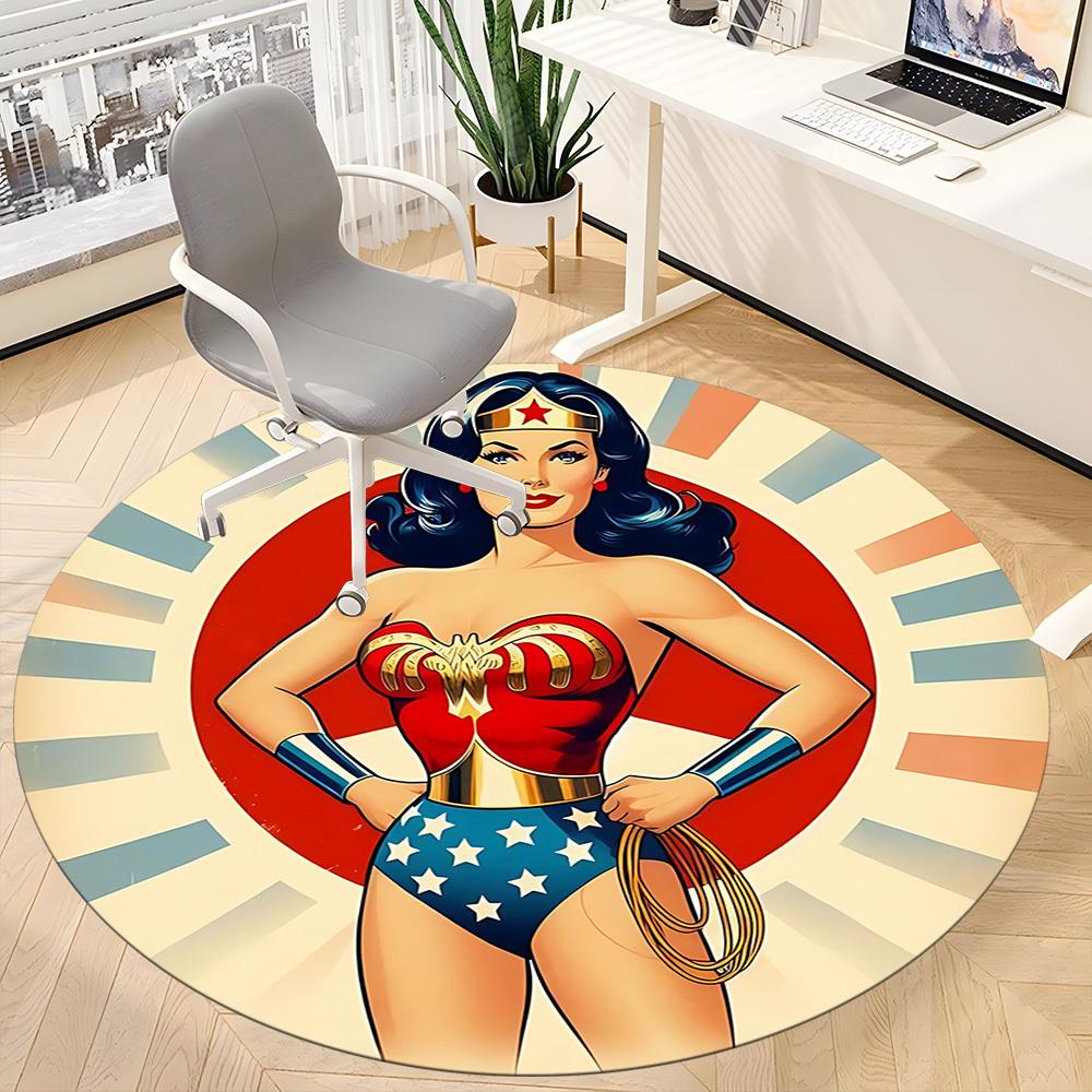 1pc Wonder Woman, Superhero Chair Carpet for Office Non-Slip, Indoor Non-Slip Washable Carpet, Non-Shedding Mat For Office yy251030074