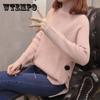 Half Turtleneck Pullover Sweater Women's Short Kniterwear Autumn Winter Long Loose Bottoming Shirts