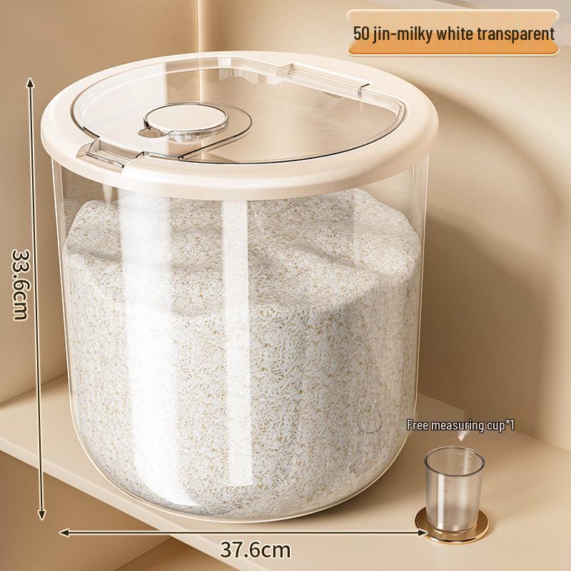 Rotatable Household Rice and Grain Storage Box: Insect & Moisture-Proof, Sealed, Compartmented Bucket