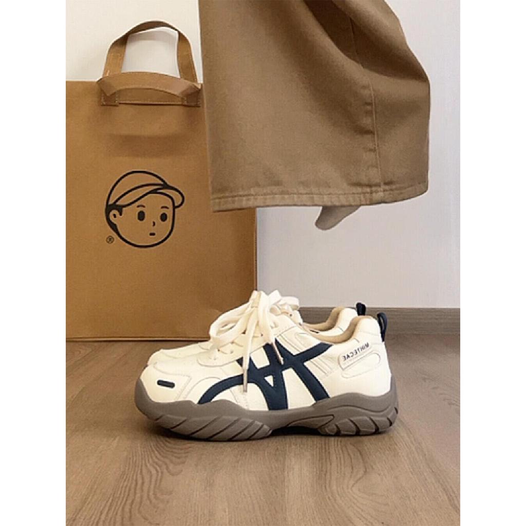 Korean Retro Sporty German Women's Trainer 2025: Thick-Soled Casual White Shoes