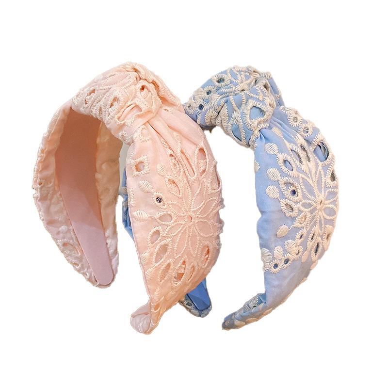 knotted Embroidery Headbands For Women Girls Headwear Fashion Fabric Wide Hairbands Female Hair bands Head Hoop Hair Accessories