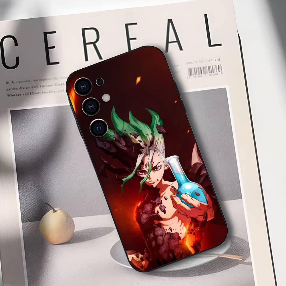 Dr S-STONE Phone Case For Samsung S25,S24,S21,S22,S23,S30,Ultra,S20,Plus,Fe,Lite,Soft Black Cover