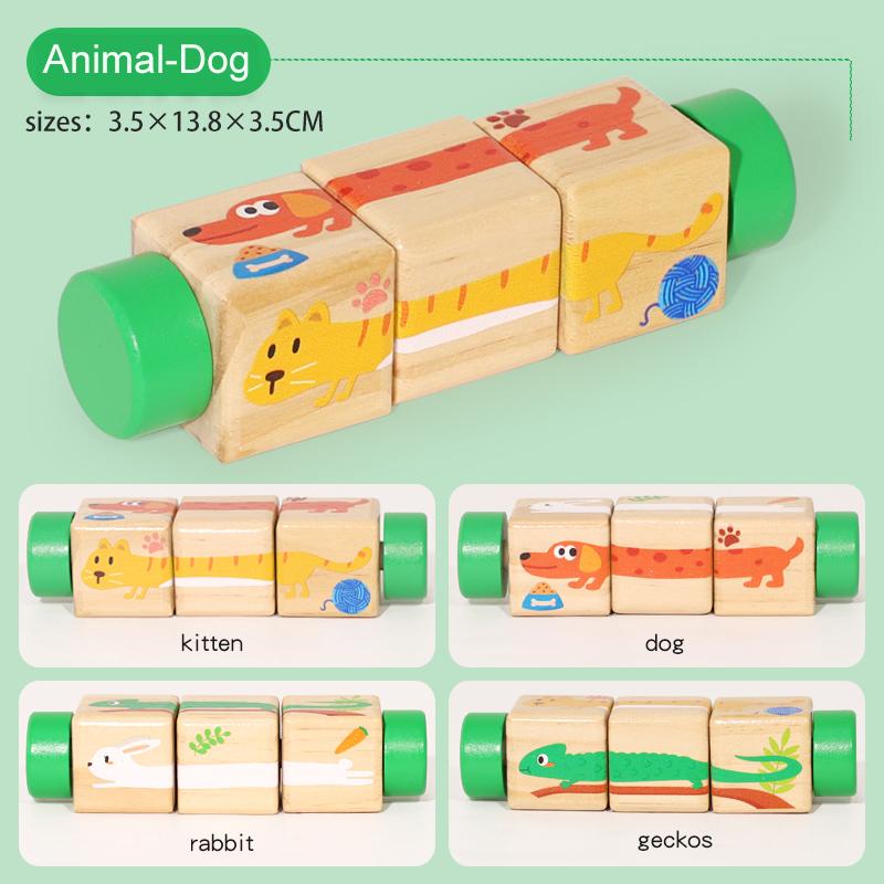 Wooden Rotating Puzzle Toy Educational Montessori Learning Block Toy for Toddlers Early Development and Fine Motor Skills