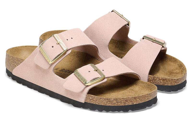 Birkenstock Suede Slide Slippers Women's Light Rose Regular 1026138