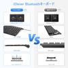 iClever Bluetooth Wireless Japanese JIS Supports 3 Simultaneous Device with Numeric Quiet Rechargeable for and Black Keyboard, Pantograph, Layout,