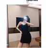 Dark Non-black Tube Top Suspender Dress Women's New Summer Tight Hip Skirt Drawstring Pleated Sexy Scheming Skirt